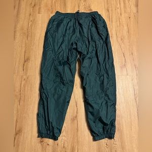 Vintage 90s Nike White Tag Lined Nylon Ankle Zip Joggers Sweatpants Green L